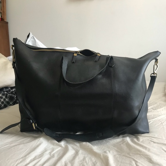 madewell leather weekender